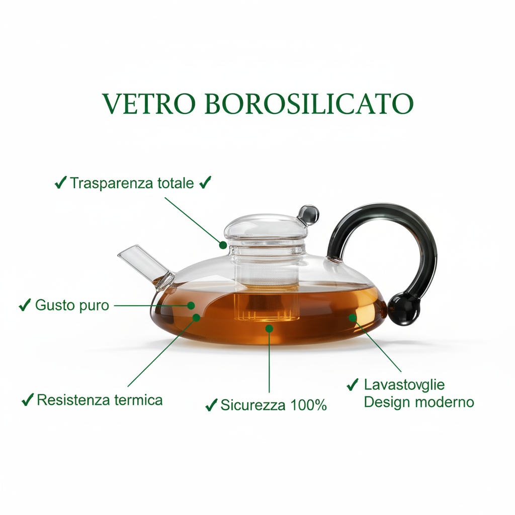 Teiera vetro borosilicato vantaggi