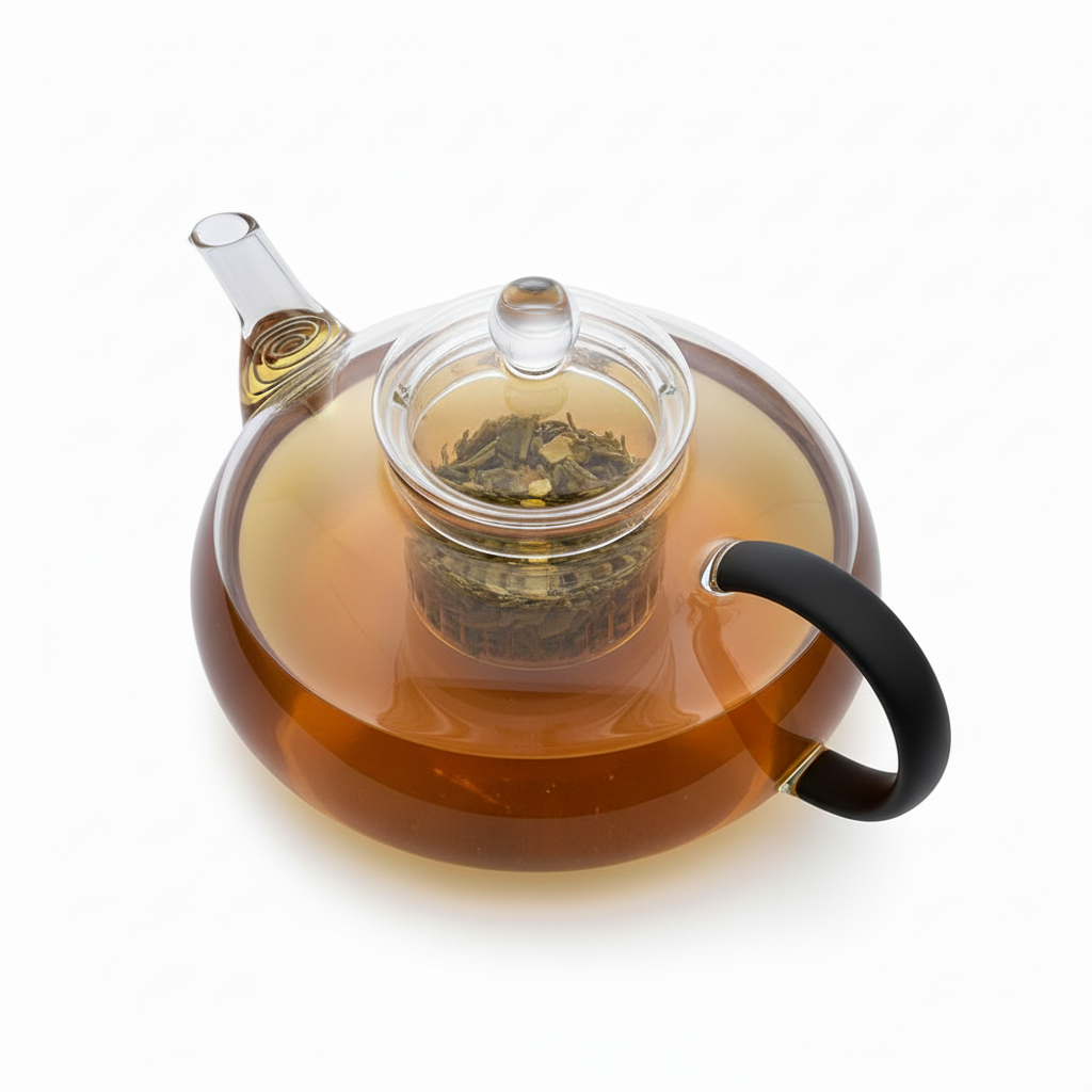 Vista dall'alto teiera centrata